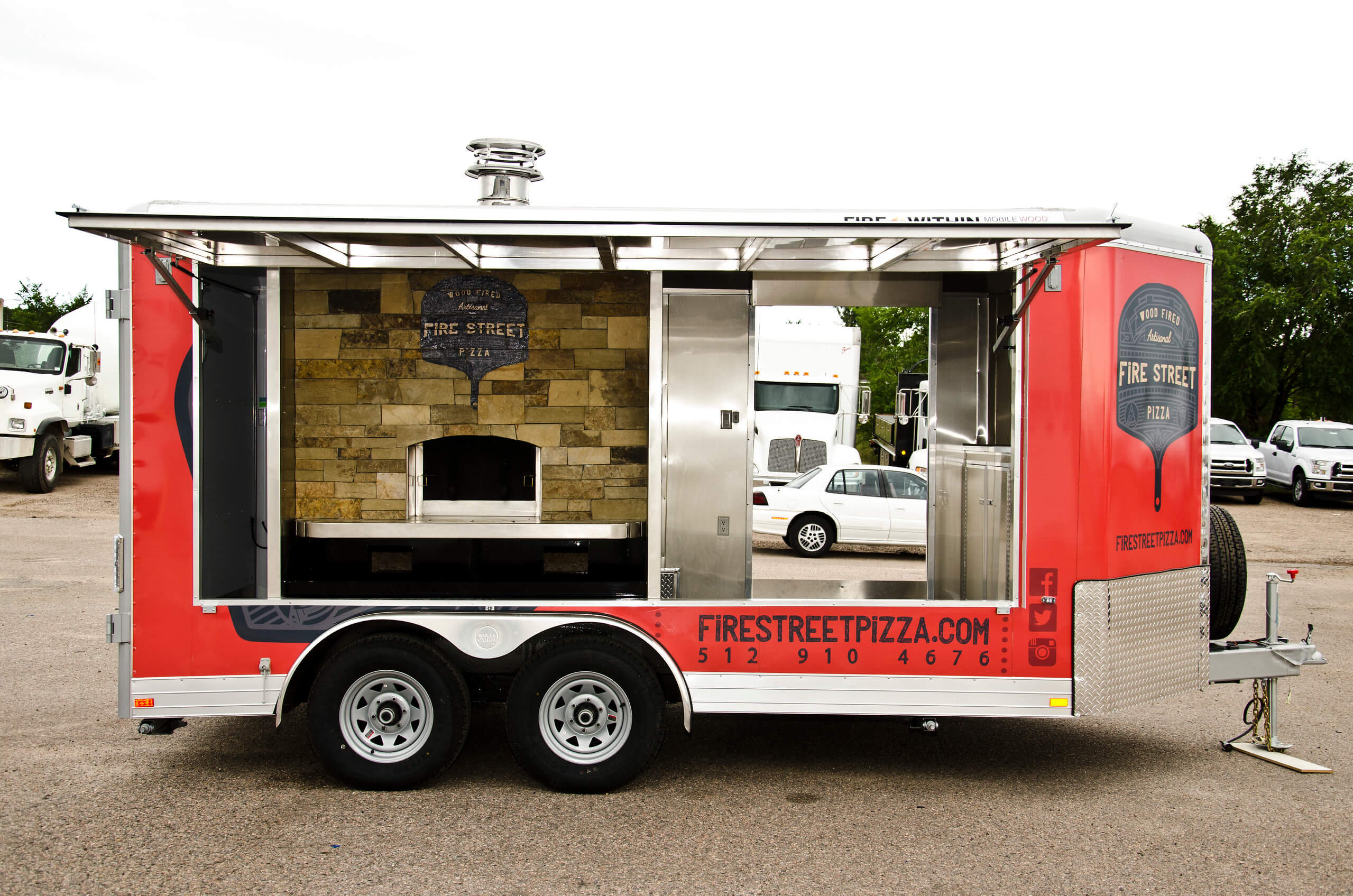 Custom-built food truck kitchen design.