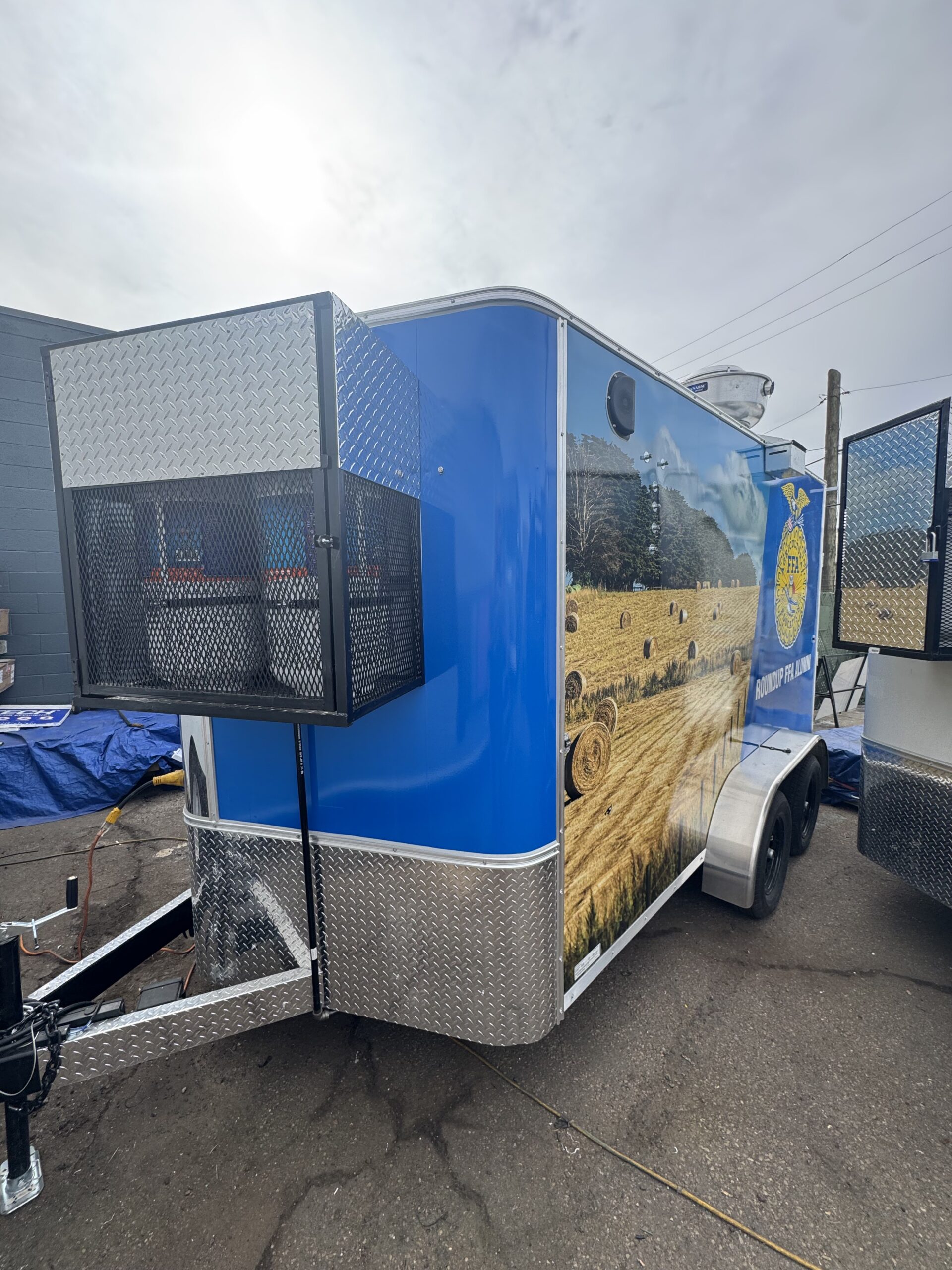 12ft funnel cake and ice cream food trailer exterior rear view - Billings Montana