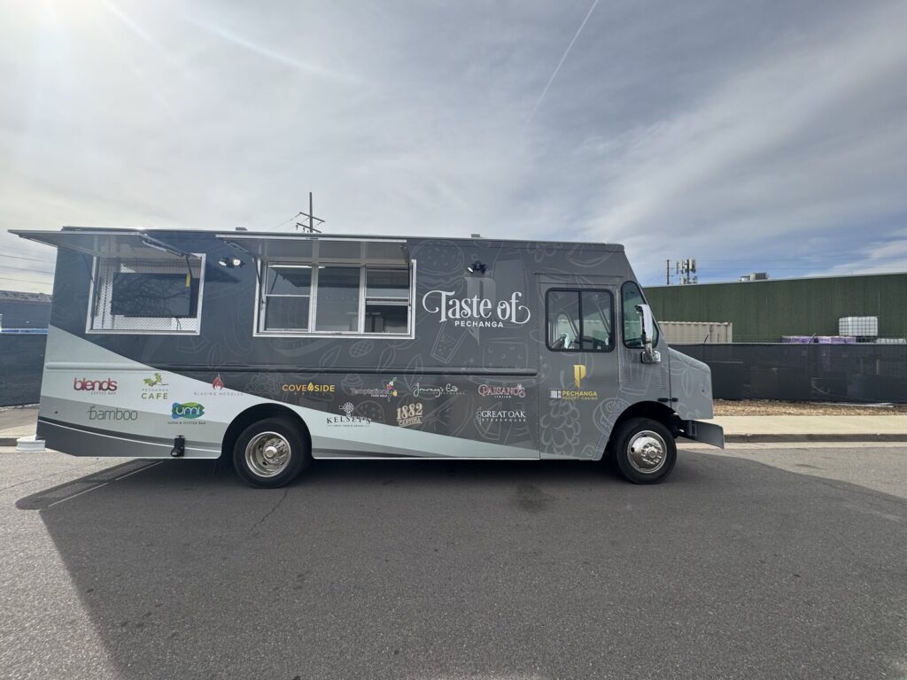 18ft casino food truck interior wide view - charbroiler griddle 4-burner range with oven and stainless steel finish for Pechanga Resort Casino