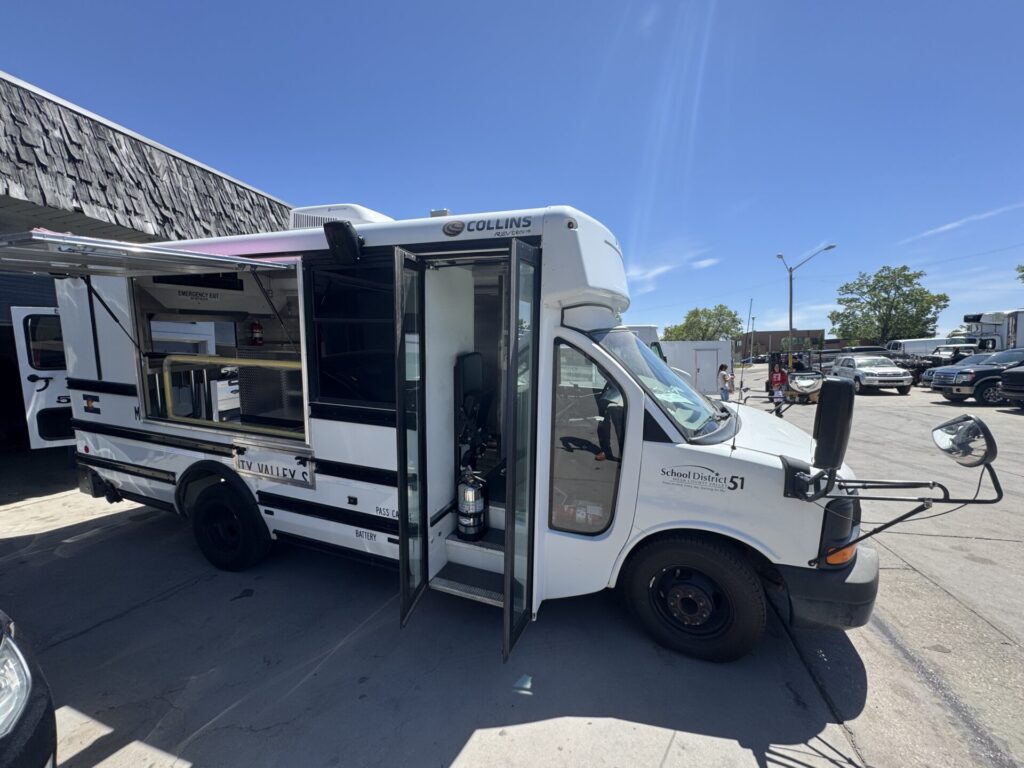 District 51 school bus to food bus conversion delivered in Grand Junction
