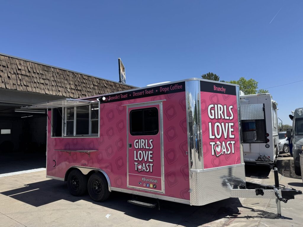 16ft fancy toast and iced coffee food trailer built as a commissary for owners in Boulder, Colorado