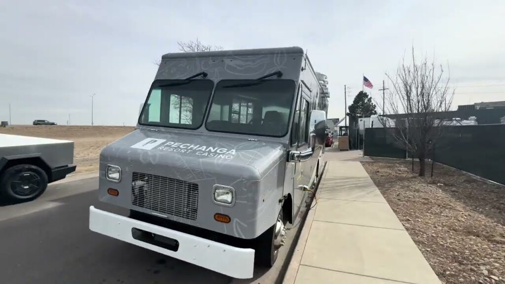 Front of the 18 foot casino food truck on a step van chassis