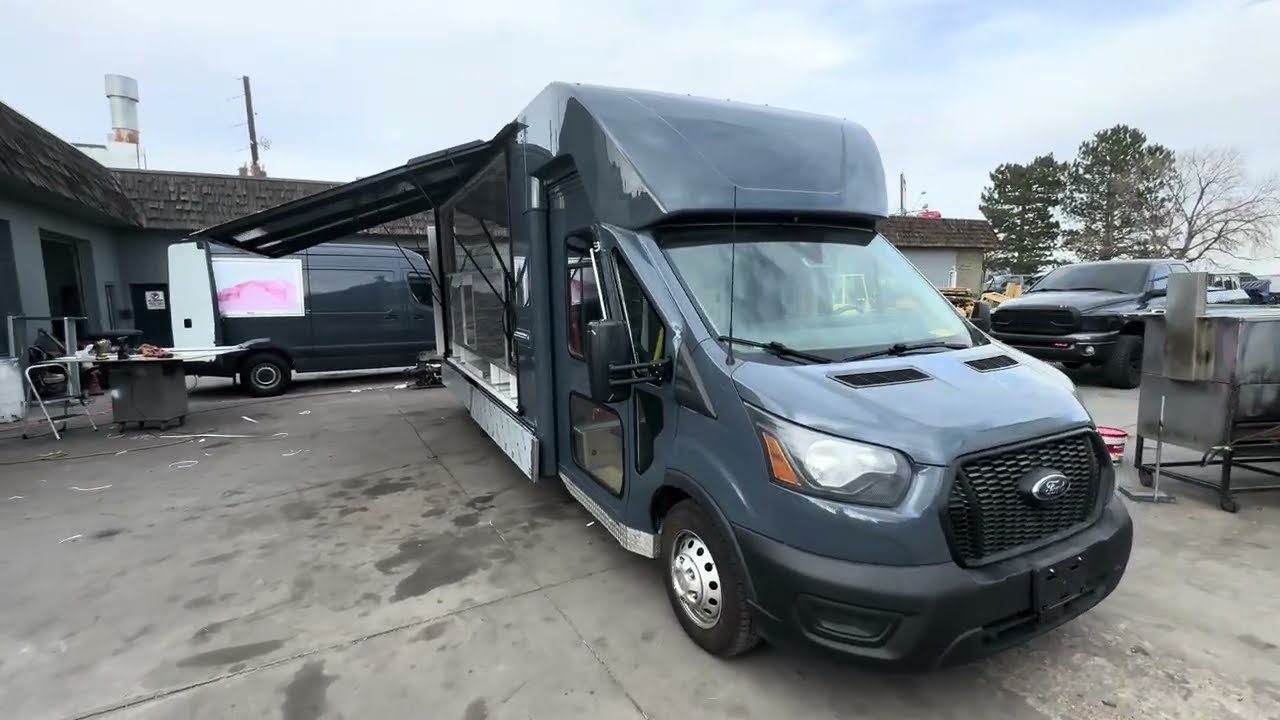 16 foot donut and coffee truck on a Ford Transit chassis built for Sedona, Arizona, awning out