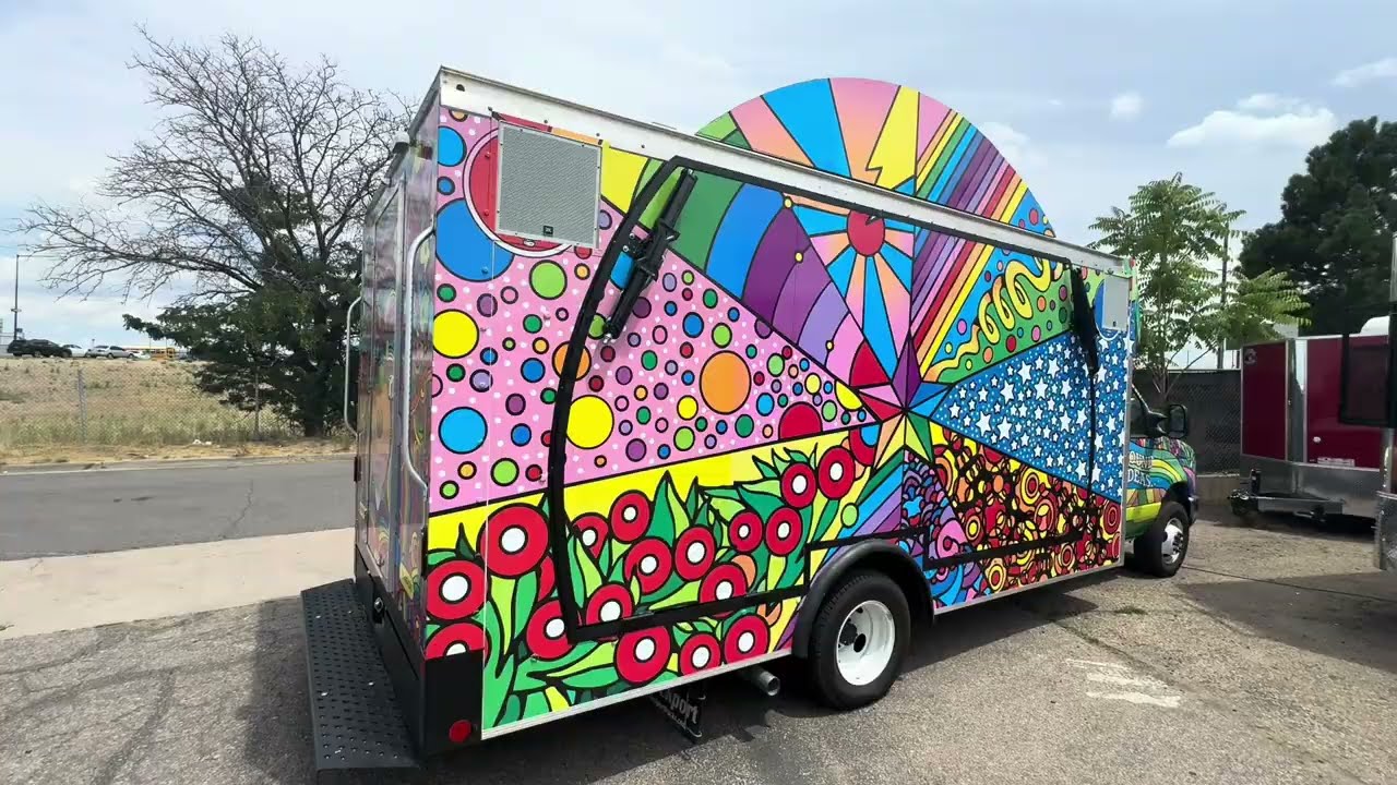 Side of the 14 foot mobile stage truck Zion built for Carson City, Nevada, in its full color wrap